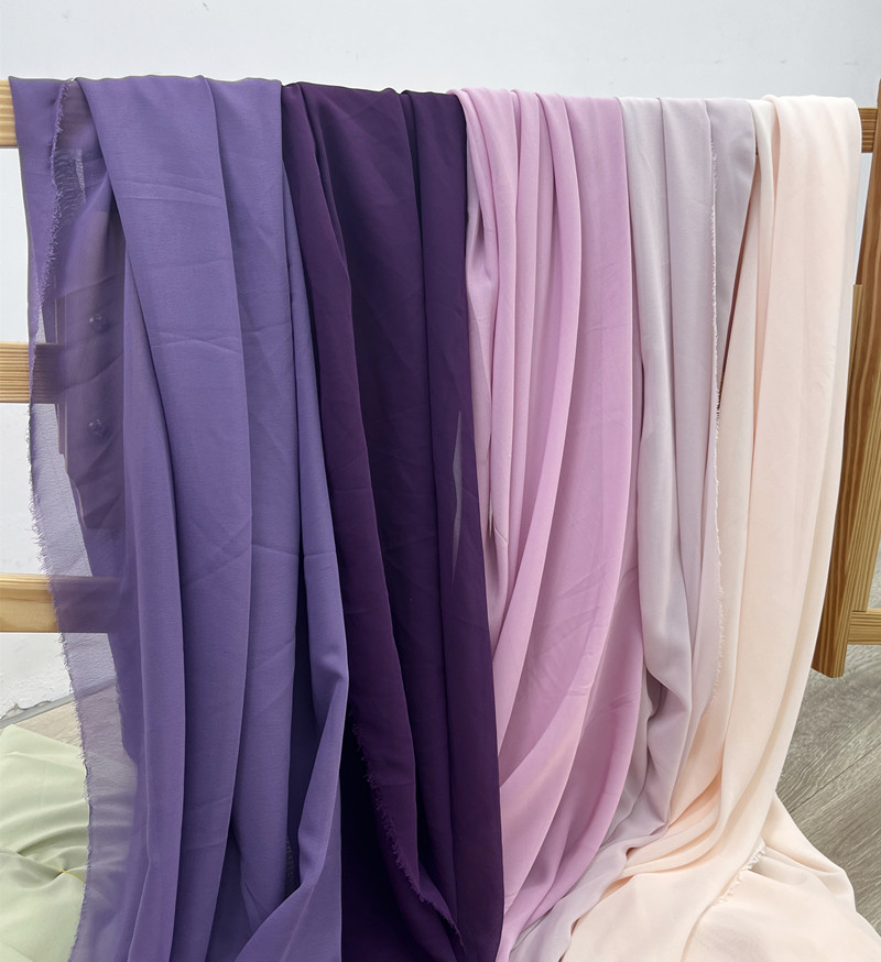 Table Runner - Traubenlila Chiffon-Voile-Drapierstoff für Hochzeitsbankett-Tischläufer, durchscheinender Stoff,