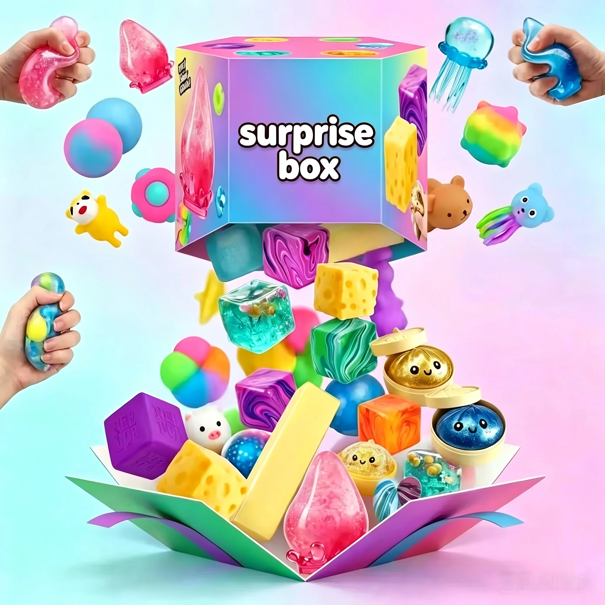 Curtain Curtain - Neue Überraschungsbox mit über 100 Spielzeugen,