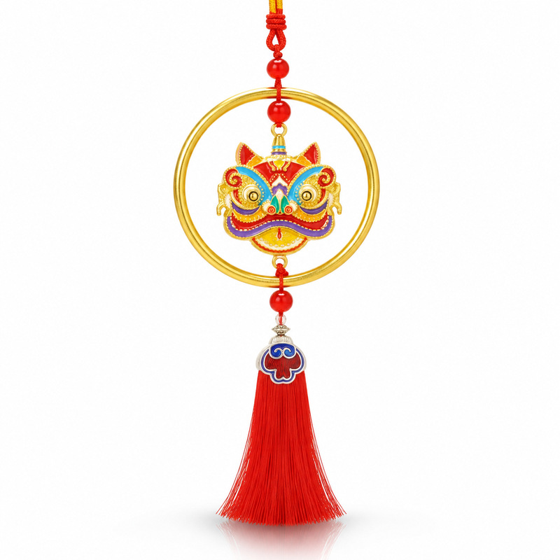 Interior Design High End - Chinesische Ornamente mit einem bemalten Löwenmotiv,
