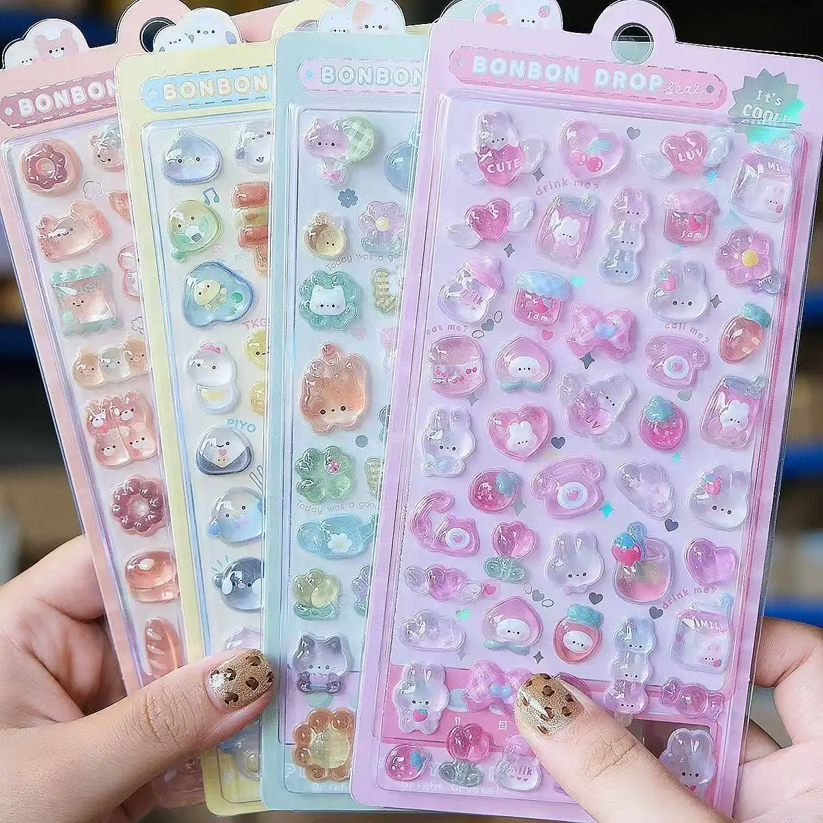 Wall Sticker - 2027 Kawaii 3D Jelly Resin Aufkleber