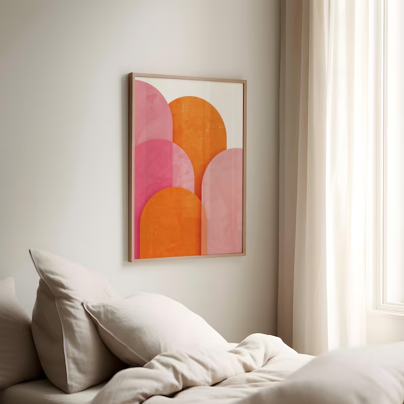 Moderne abstrakte bunte rosa o – Interior Design Living Room Bewertung und Preis