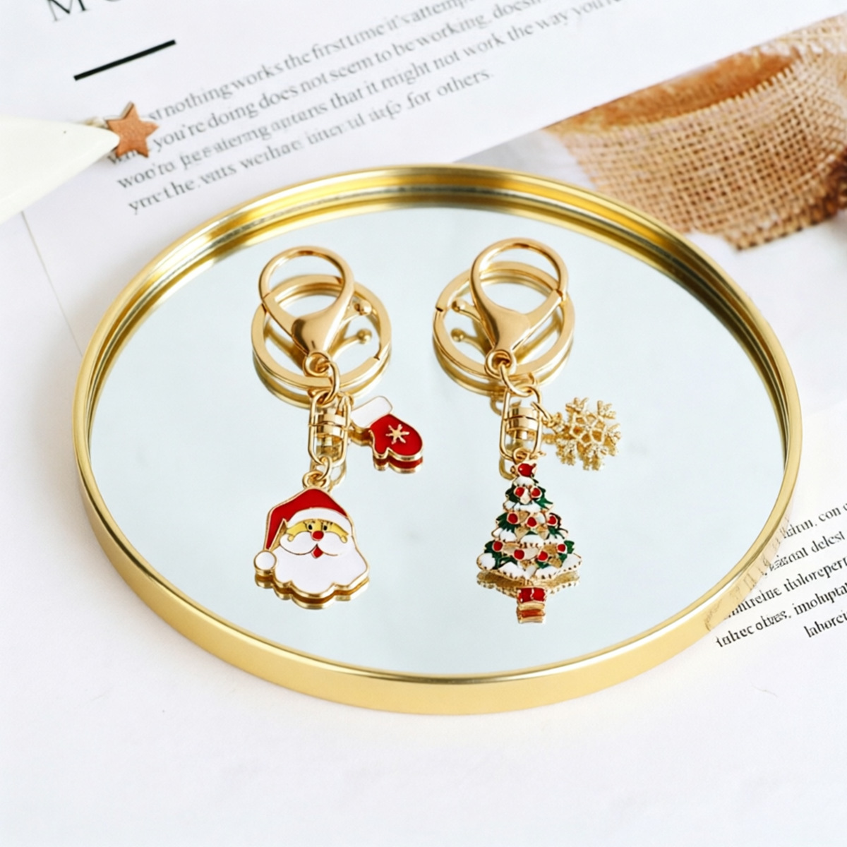 Goldfarbene runde Spiegelablag – Decorative Mirror Bewertung und Preis