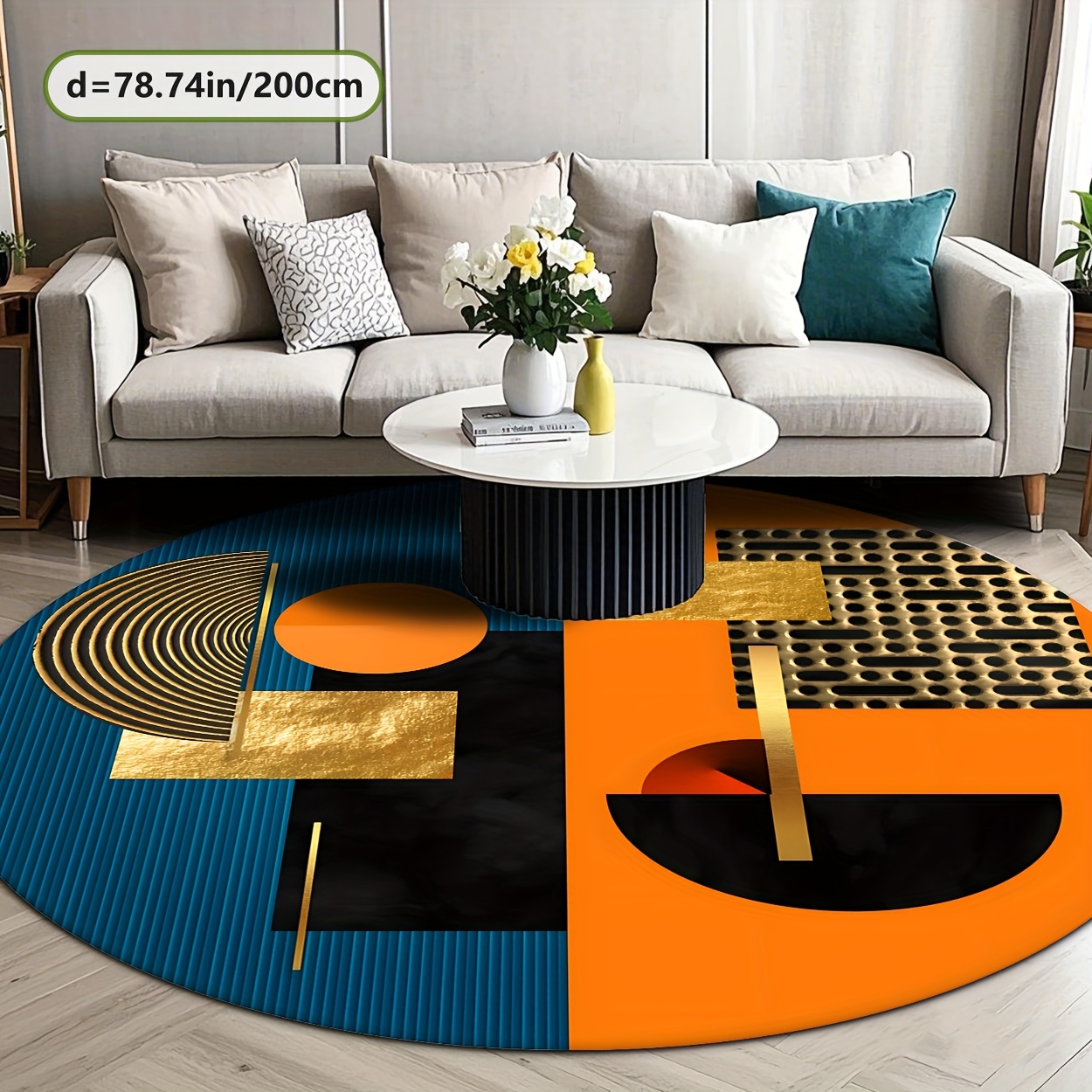 Orange Blau Gold Abstrakter Ge – Interior Design High End Bewertung und Preis