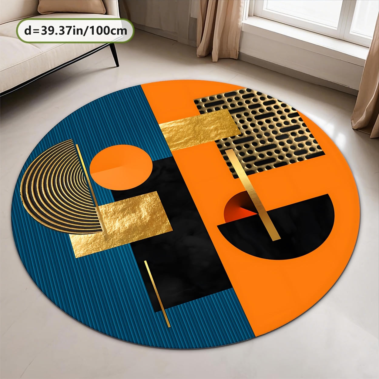 Orange Blau Gold Abstrakter Ge – Interior Design High End Bewertung und Preis