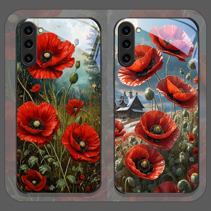 Retro Mohnblumen-Blütenmuster  – Vase Decor Bewertung und Preis