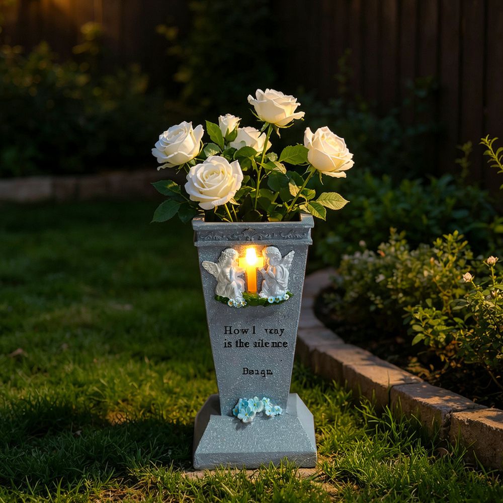 Harz-Solar-Kreuz-Friedhofsvase – Vase Decor Bewertung und Preis